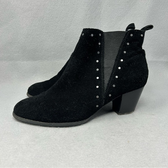 Vionic Landen Boots Womens 9 Black Suede Studded Side Zip Booties - Picture 4 of 11